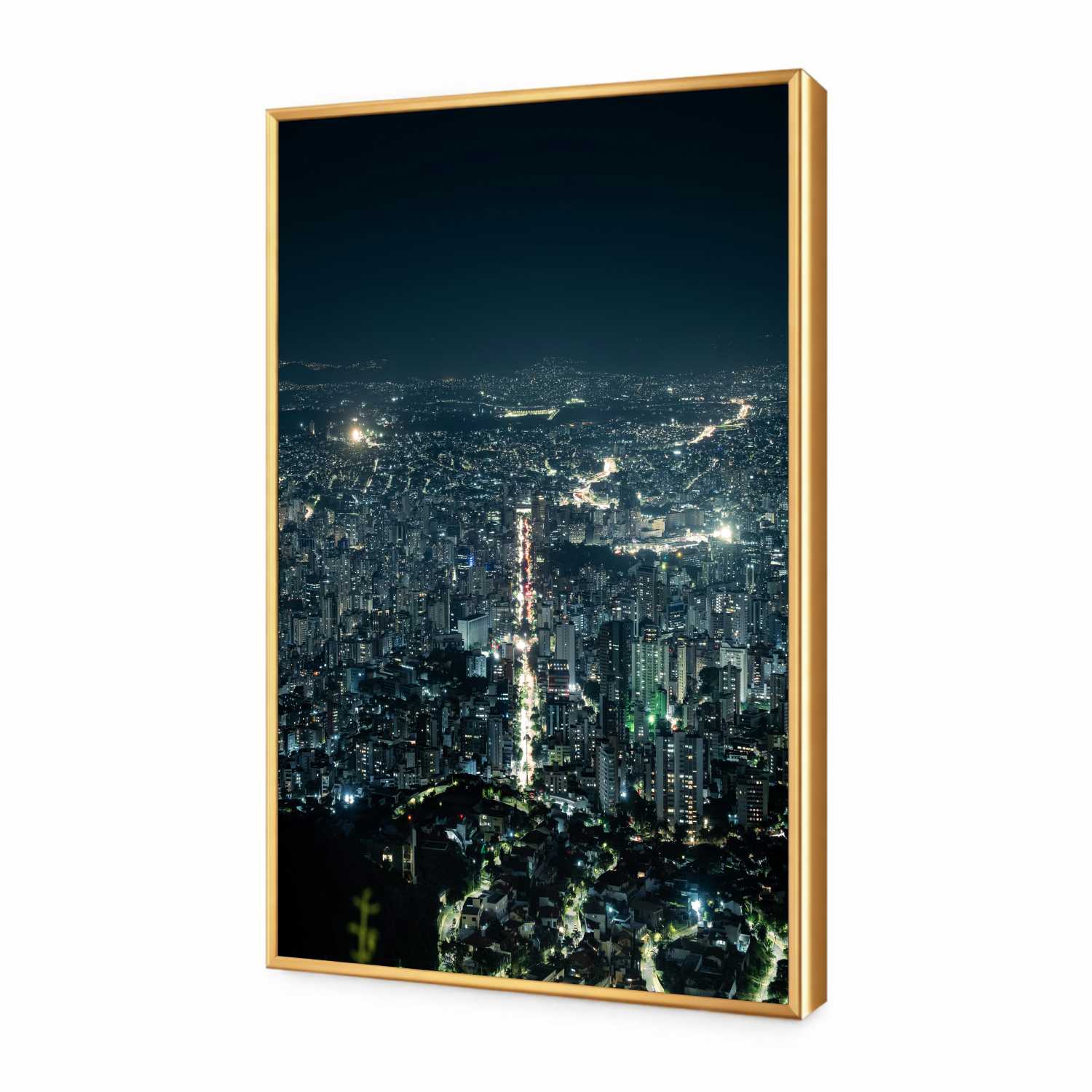 Quadro Decorativo Cidade de Belo Horizonte a Noite